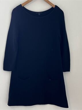 COS Black Knit Mini Dress with Front Pockets